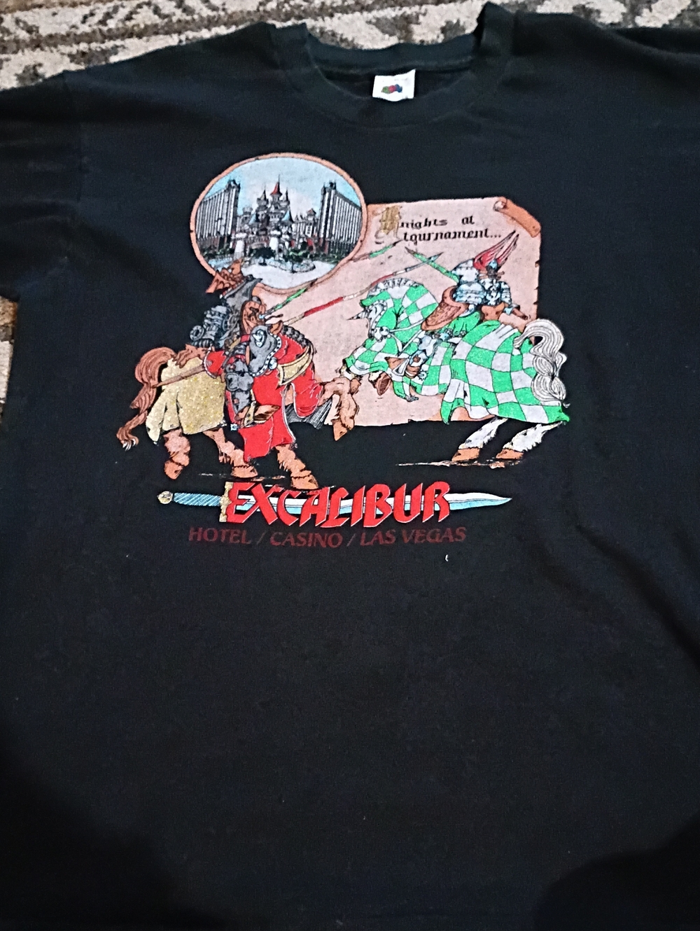 Vintage Las Vegas Excalibur Knights Graphic Tee - Black